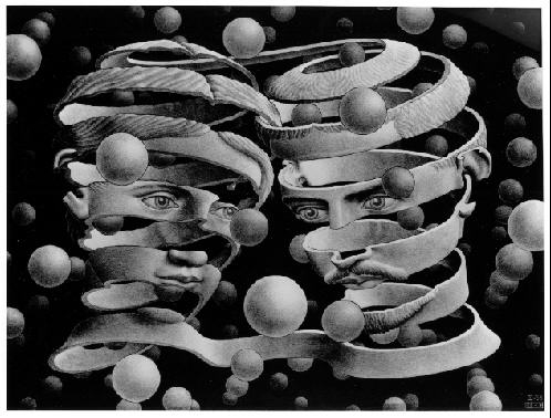 M.C. Escher -- Bond of Union - 1956 - www.mcescher.com