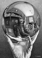 Mano con esfera de Escher - puzzle 1000 piezas