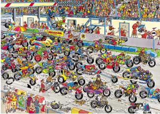 Puzzle comic motos aglomeración