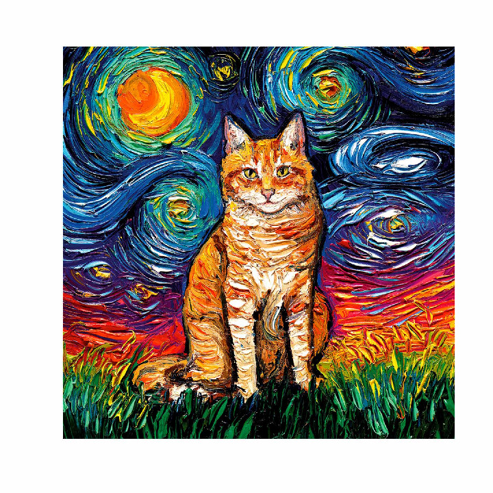 Gato estilo Vang Gogh
