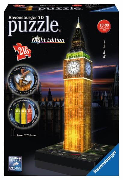 Puzzle 3d de Big Ben iluminado
