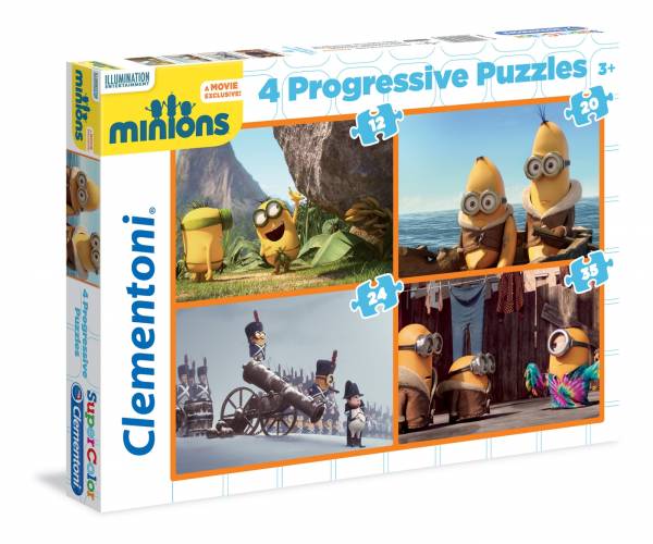 Puzzle Progresivo Minioms 12-20-24-35 piezas Clementoni