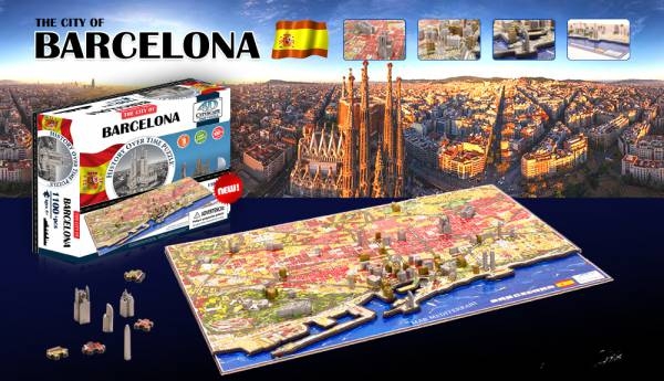Rompecabezas 4D del plano de Barcelona - CityScape