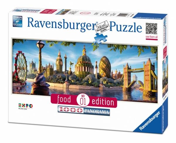 Londres representado por comida - Puzzle realizado a partir de una fotografía de Carl Warner - Colección Food Edition de Clementoni con motivo de la Expo de Milan 2015.