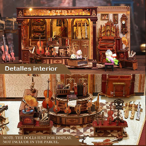 Casa miniatura tienda de musica