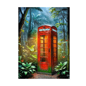 Cabina telefónica en la selva