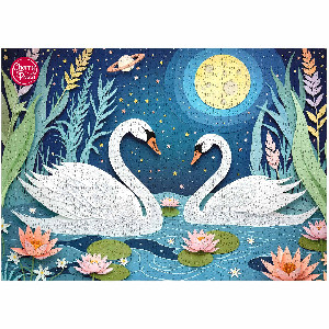 Cisnes en pleno amor