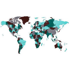 Mapa del Mundo Esmeralda para pared