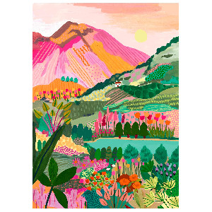 Montaña con arcoiris