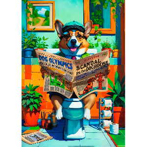 Perro en el baño