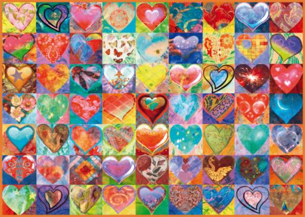 Corazones de colores