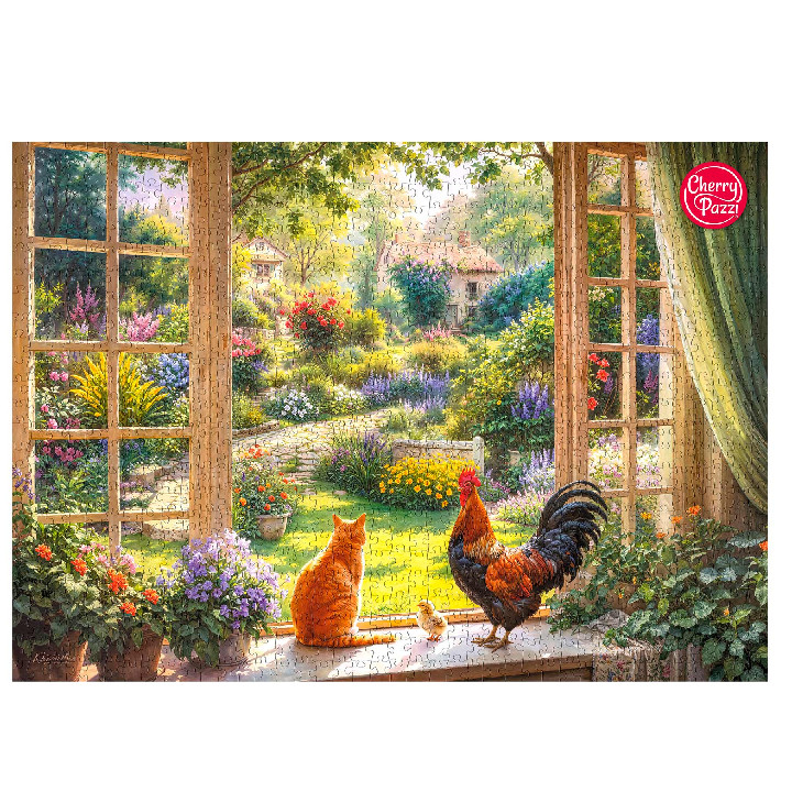 Gato, gallo y pollito