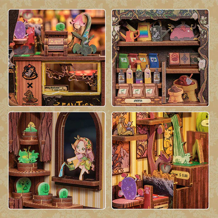 Casa miniatura Book Nook Tienda de plantas