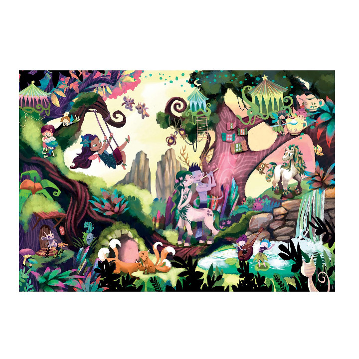 Gato Mágico Puzzle de 1000 Piezas Papel para Adultos Bosque Fantástico Relajante Concentración Hogar Regalo 70x50cm/1000pcs