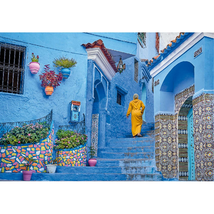 Calle azul de Chefchaouen Marruecos