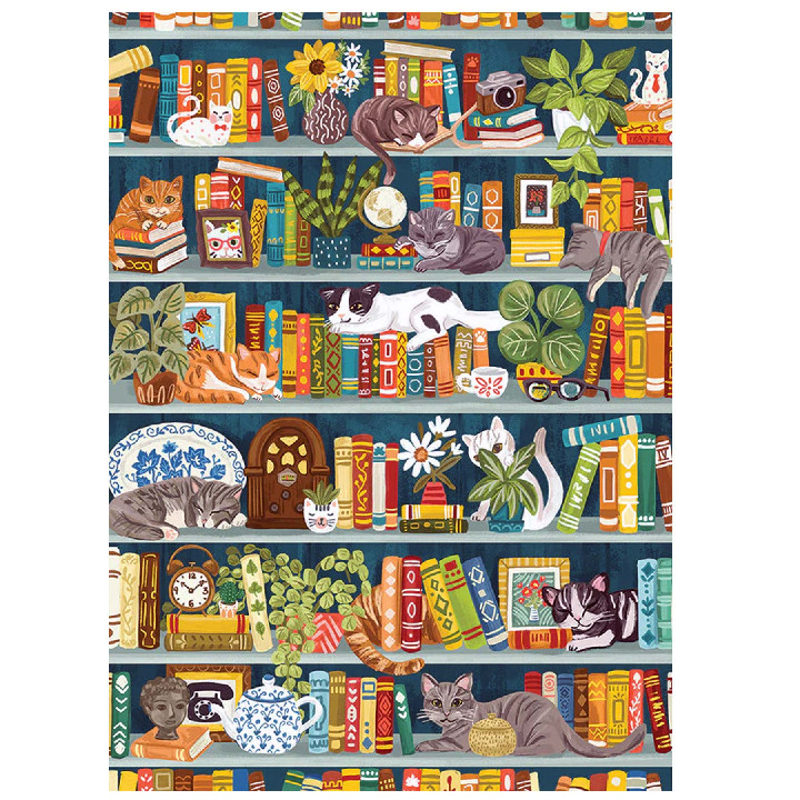 Estateria de libros y gatos