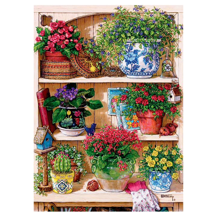Estanteria con flores