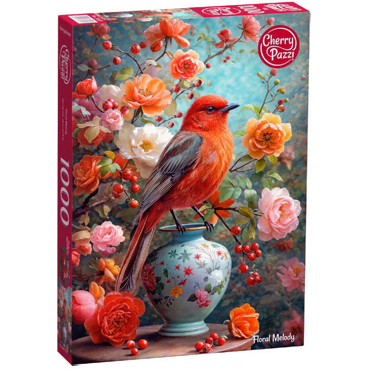 Jarron con flores y pajaro ( Ref:  1631537 )