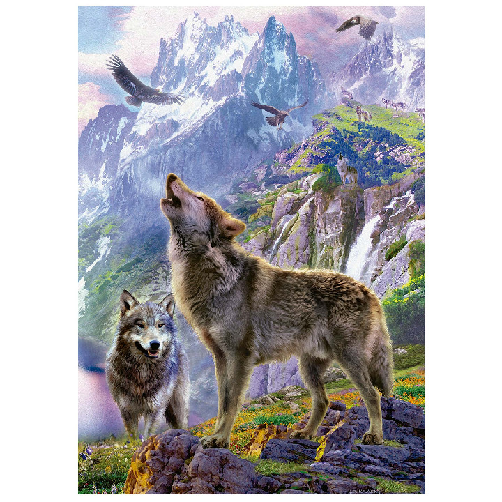 Lobos en las rocas