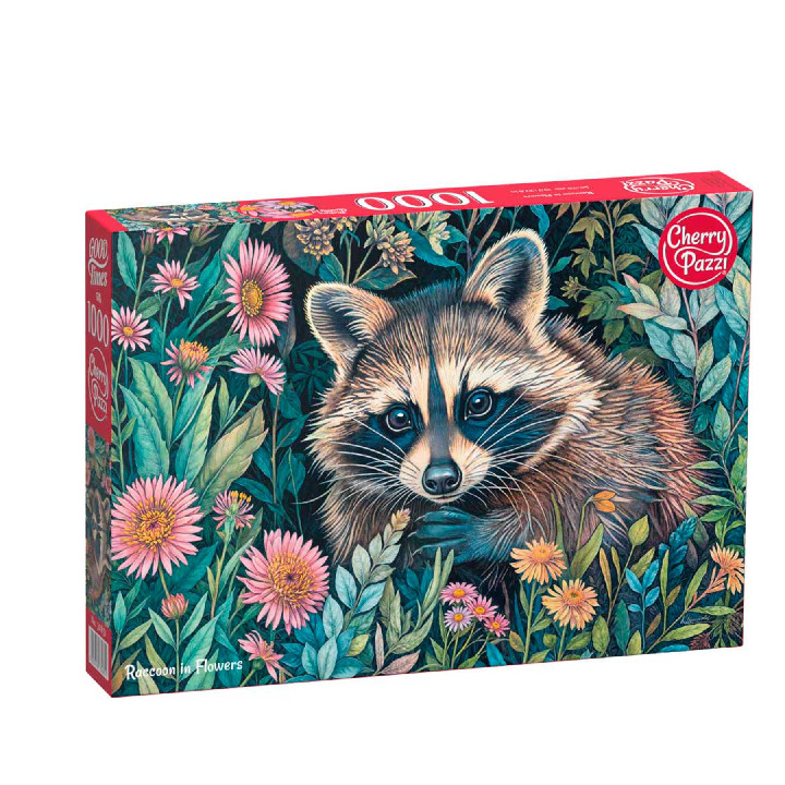 Mapache entre flores ( Ref:  1630851 )