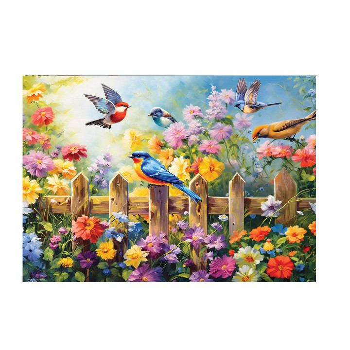 Pajaros con flores