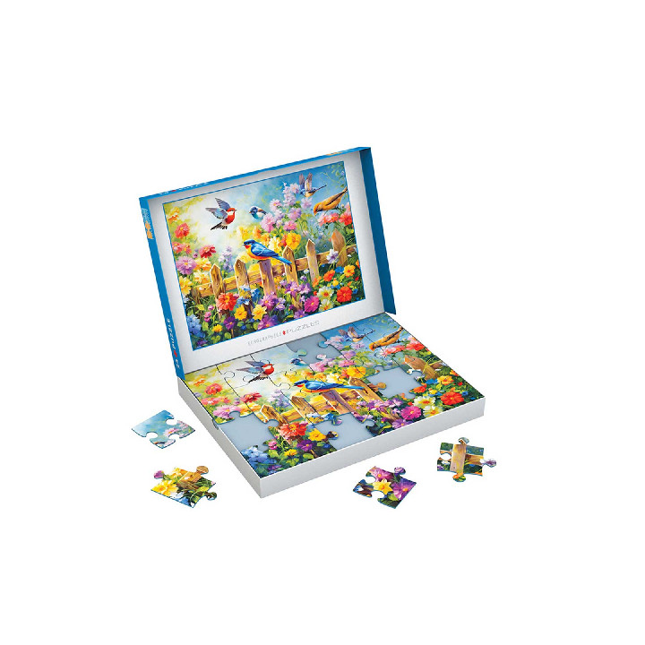 Pajaros con flores