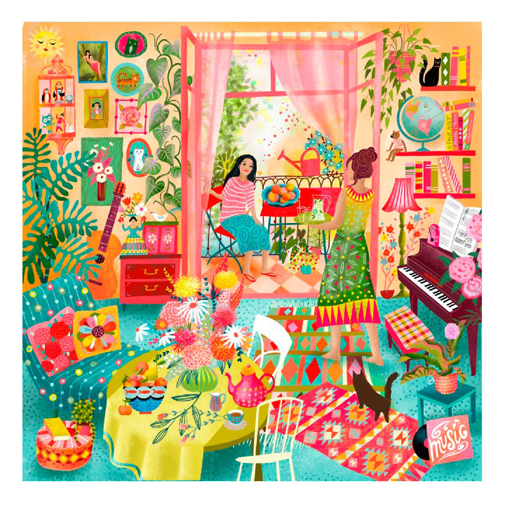 Sala de música con vista