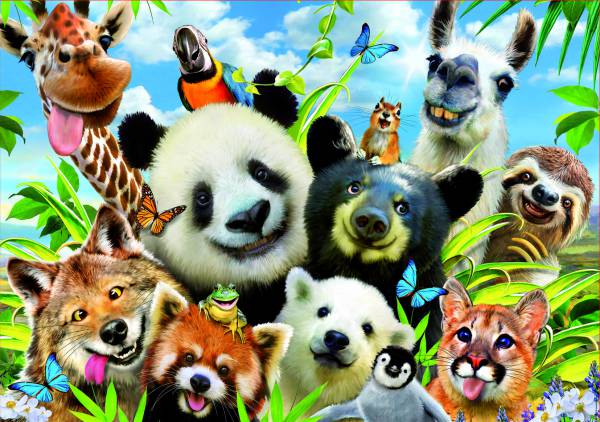 Puzzle EDUCA: Puzzle de 1000 piezas Selfie animales selva ( Ref ...